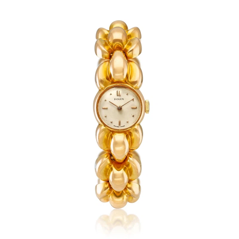 (Reference 4491). A rose gold manual wind bracelet watch. Circa 1959