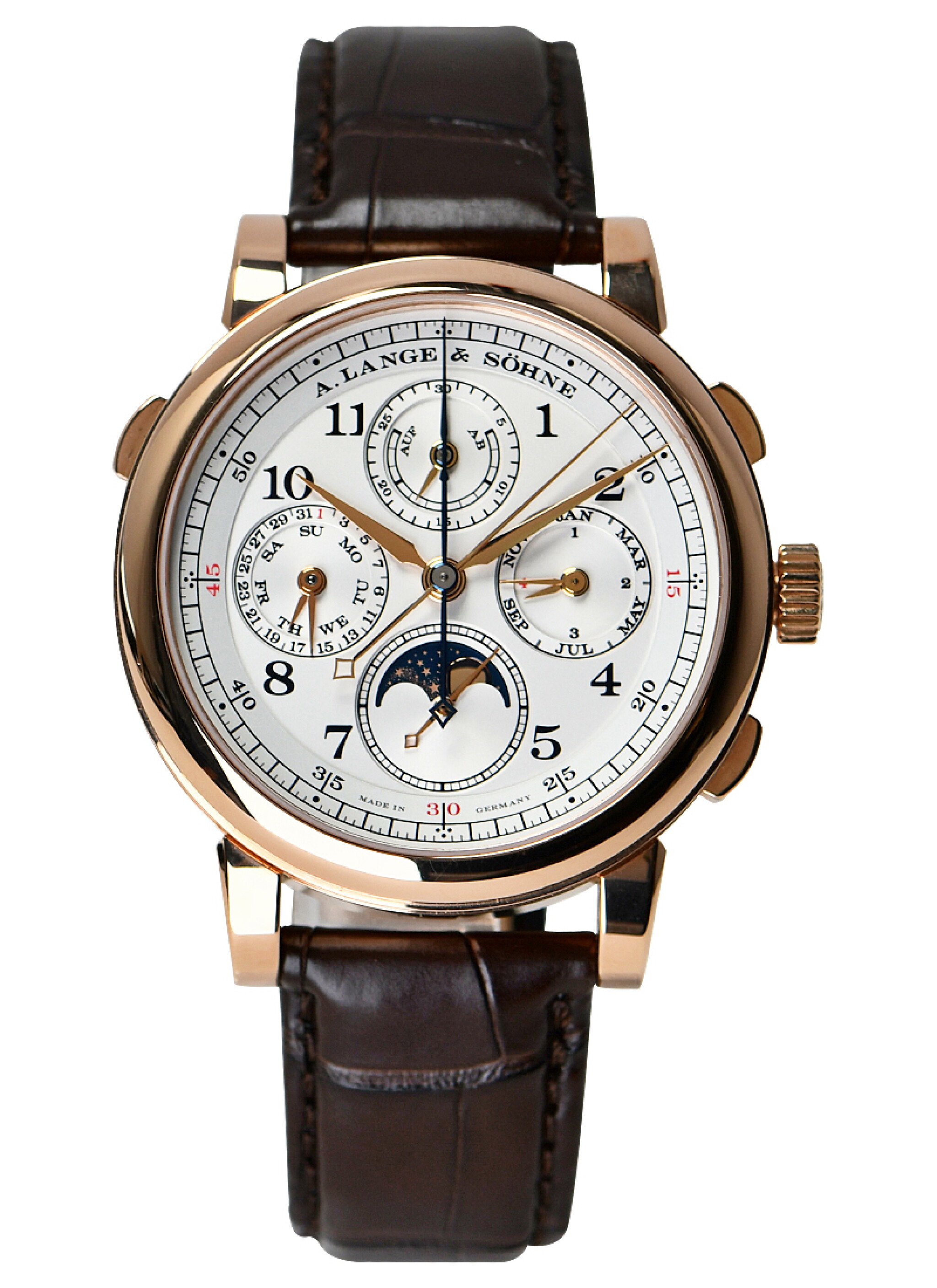 1815 Perpetual Calendar Rattrapante (Reference 421.032FE). A 41.9mm rose gold manual wind wristwatch with moon phase, power reserve, split-seconds chronograph, and perpetual calendar. 2017 — view 1