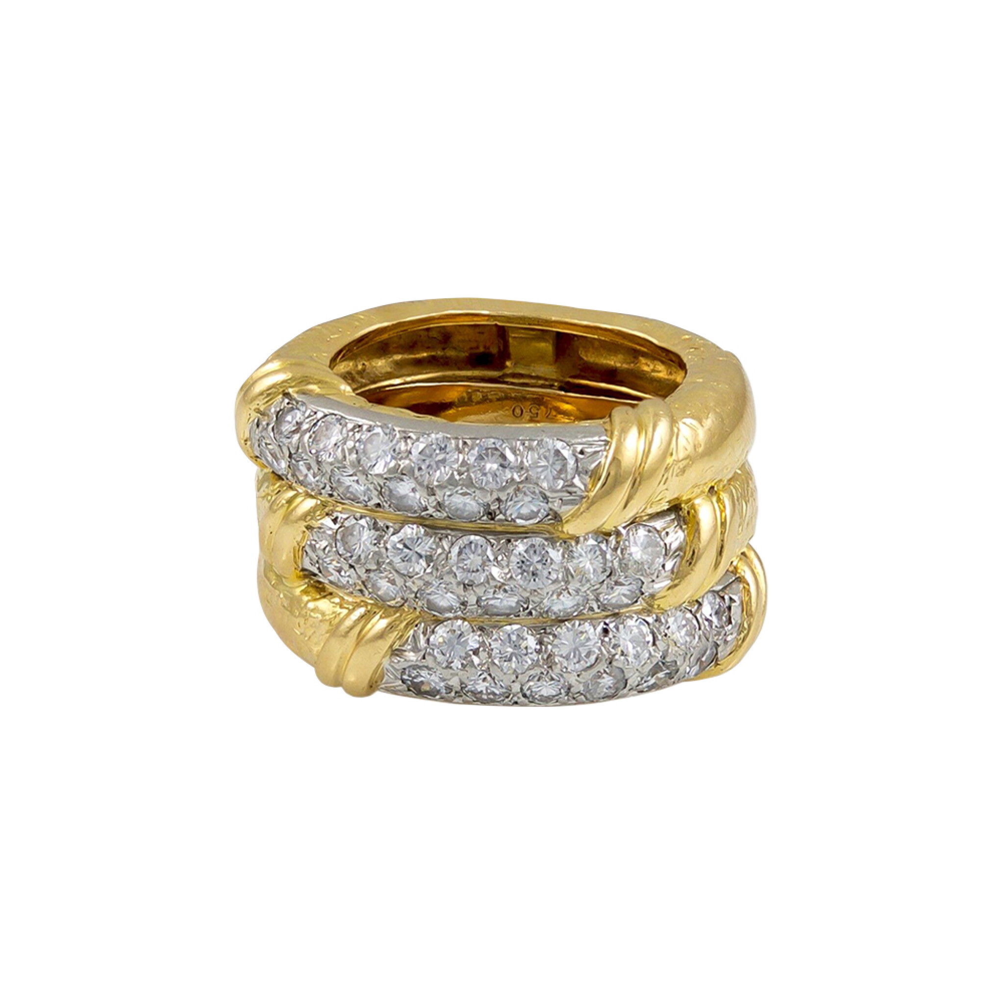 Gold, White Gold and Diamond Ring — view 1
