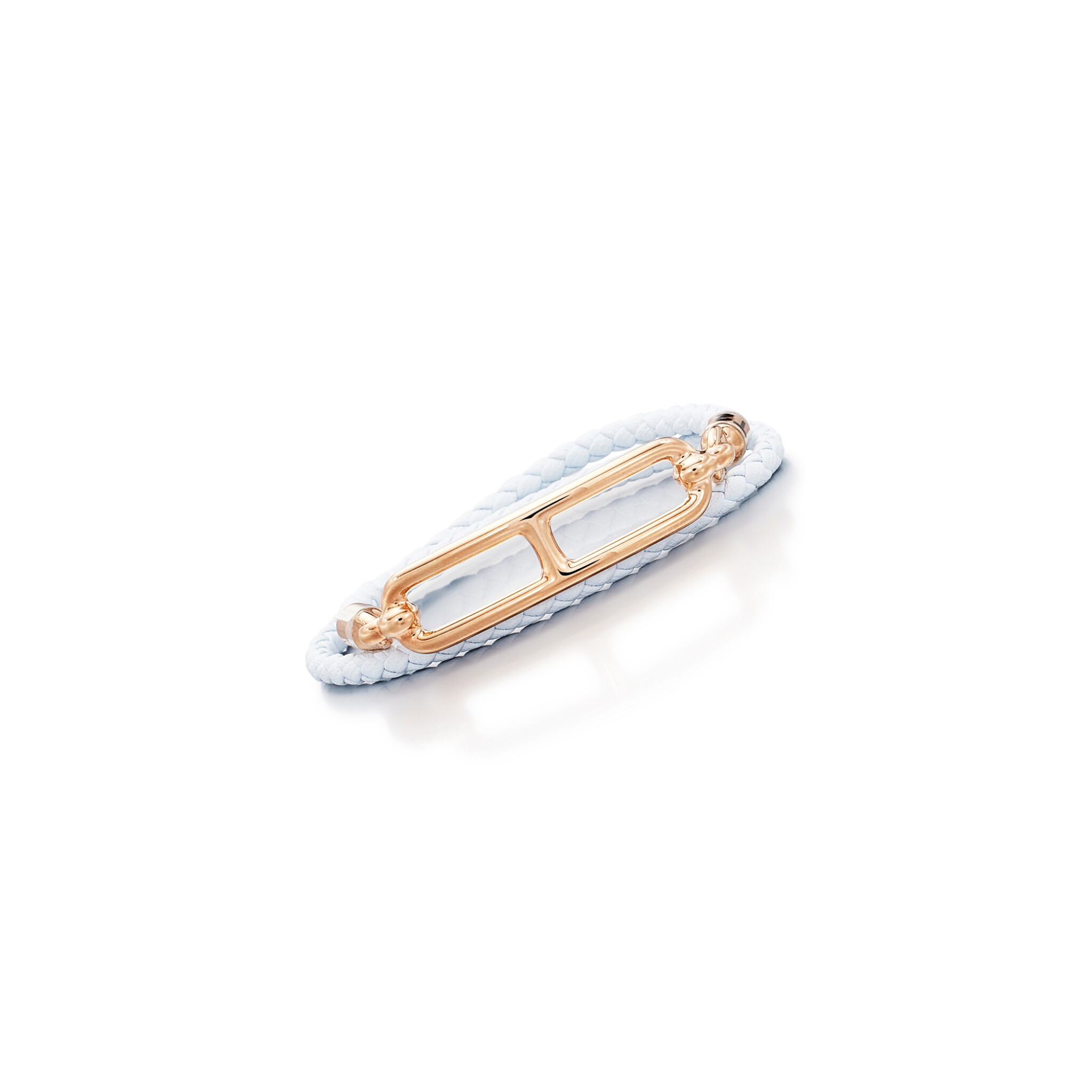 Bleu Brume Swift and Rose Gold Metal Roulis Double Tour Bracelet — view 1