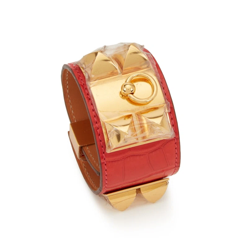 Geranium Matte Alligator Collier de Chien Gold Hardware, 2012