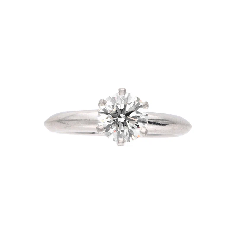 Platinum and 1.00ct Round Brilliant Cut Diamond Solitaire Engagement Ring