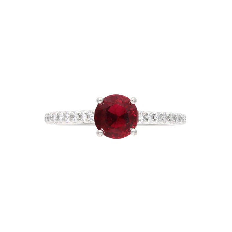 Platinum, 1.17ct Mozambique Ruby and Diamond Ring