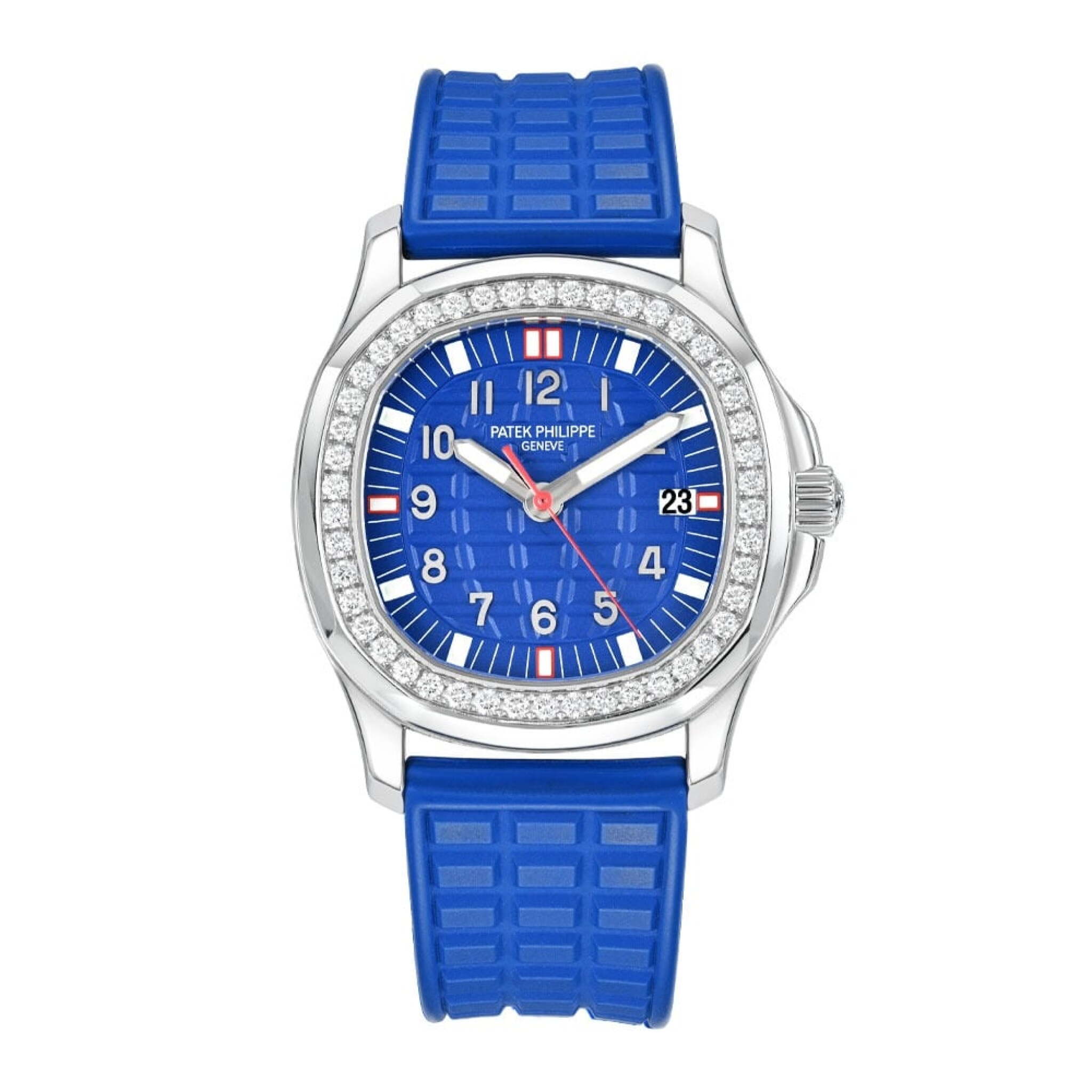 Aquanaut 'Luce' (Reference 5067A-014). A 36mm stainless steel diamond-set quartz wristwatch with date. 2005 — view 1