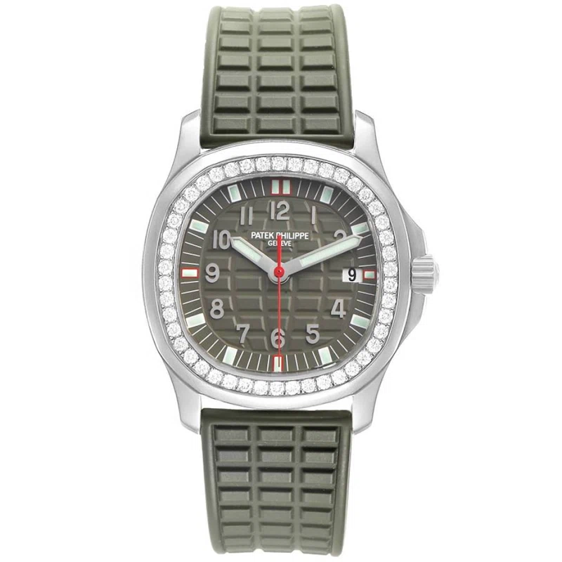Aquanaut (Reference 5067A-013). A 35.6mm stainless steel diamond-set quartz wristwatch with date. 