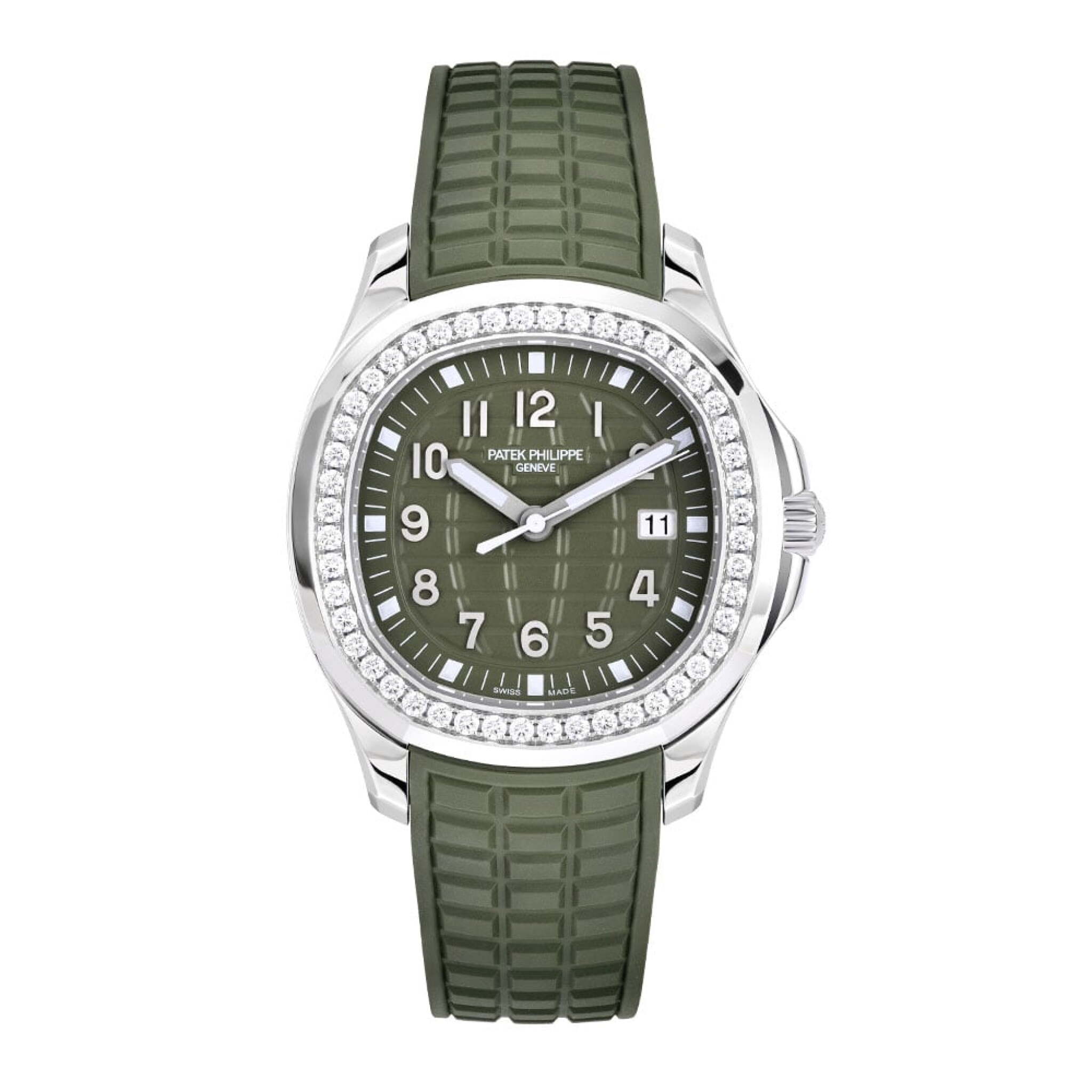 Aquanaut (Reference 5267/200A-011). A 38mm stainless steel diamond-set quartz wristwatch with date. 2024 — view 1