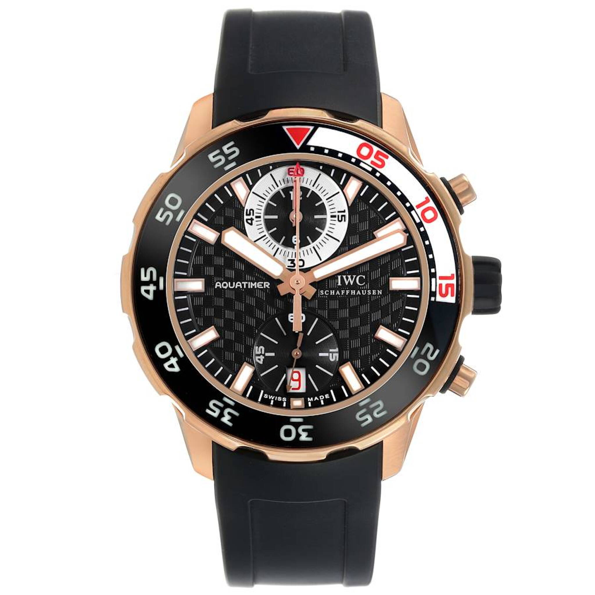 Aquatimer (Reference IW376903). A 44mm rose gold automatic wristwatch with date and flyback chronograph. 2011 — view 1