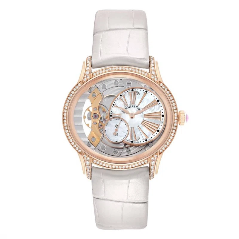 Millenary (Reference 77247OR). A 39.5mm rose gold diamond-set manual wind wristwatch.