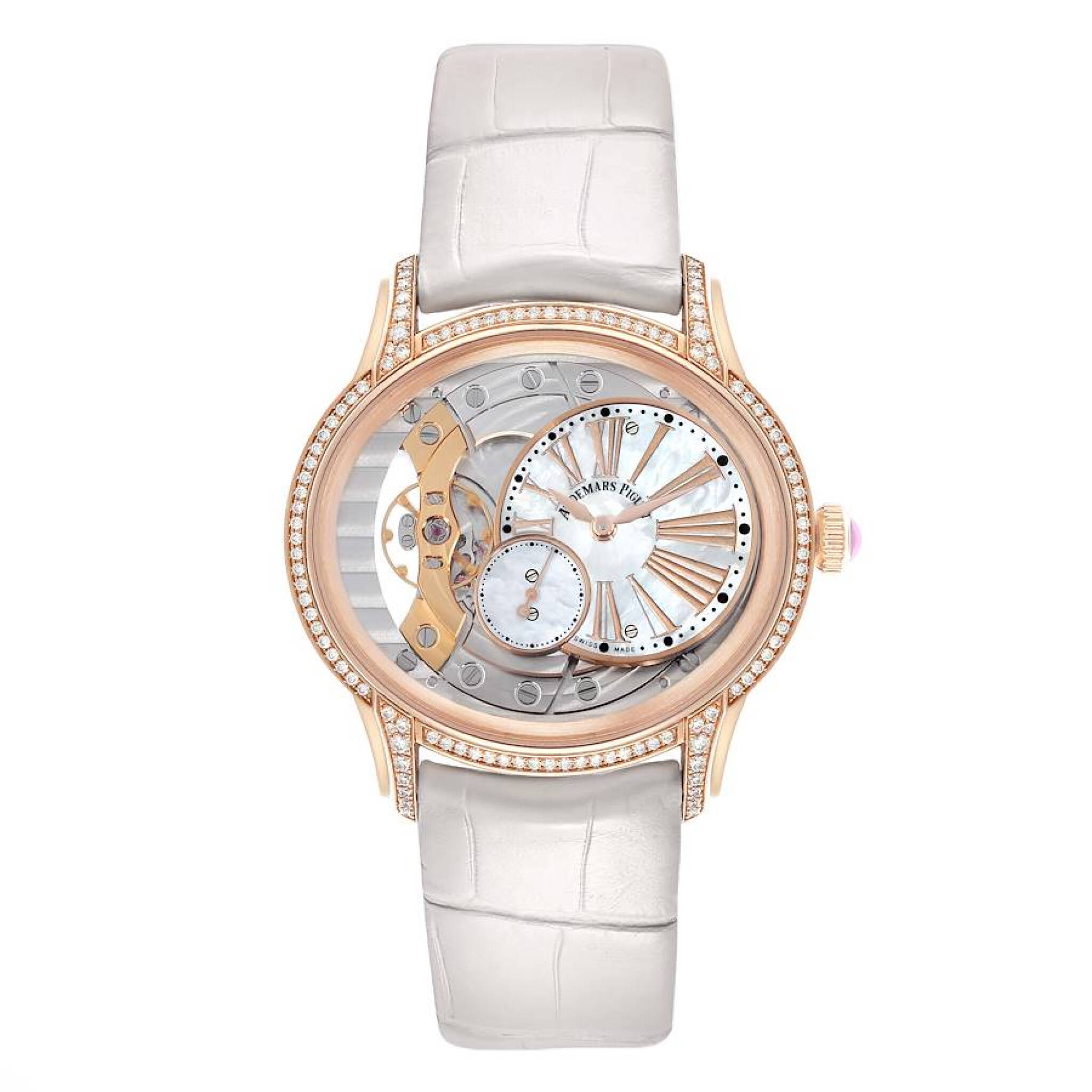 Millenary (Reference 77247OR). A 39.5mm rose gold diamond-set manual wind wristwatch. — view 1