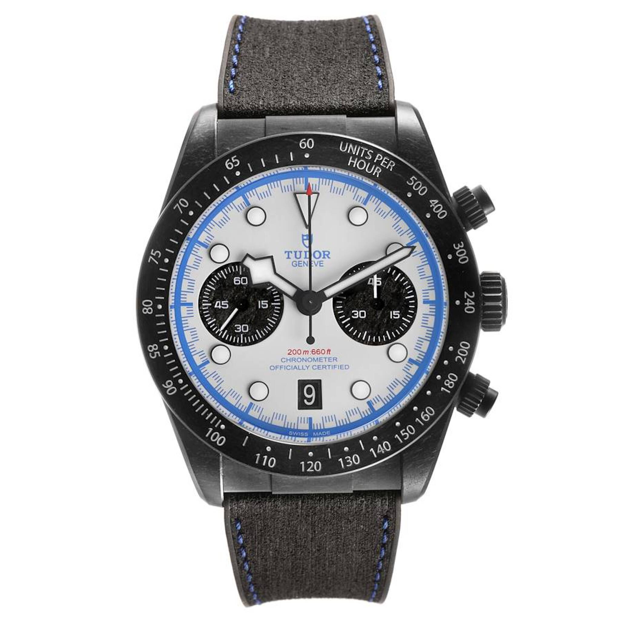 Black Bay Limited Edition (Reference 79377KN). A 42mm unworn black carbon automatic wristwatch with date and chronograph. 2025 — view 1