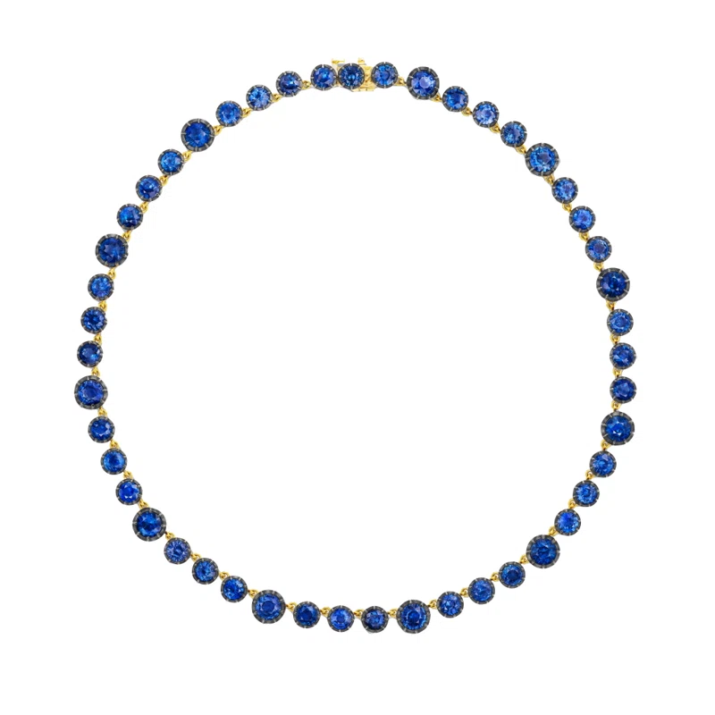 Gold and 33.40ctw Sapphire Necklace