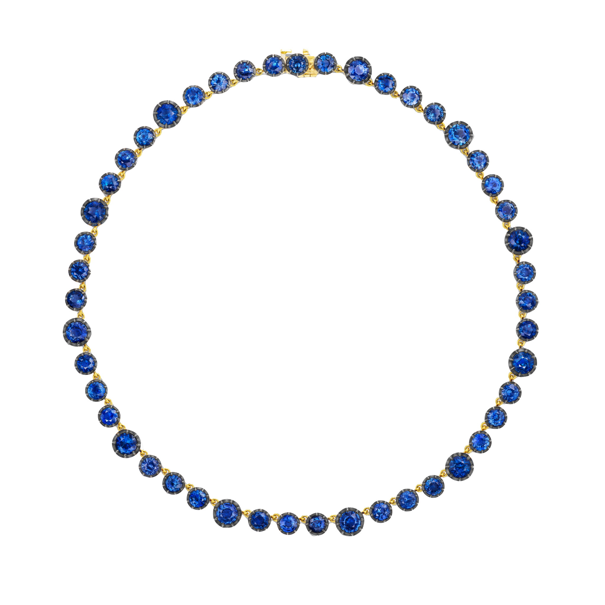 Gold and 33.40ctw Sapphire Necklace — view 1