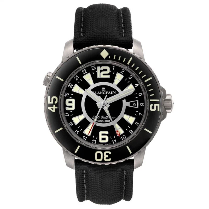 Fifty Fathoms Limited Edition (المرجع 50021-12B30-52B). ساعة يد من التيتانيوم بقطر 48mm، بحركة أوتوماتيكية، مع التاريخ وdual time zone displayed in 24-hour format. 2018