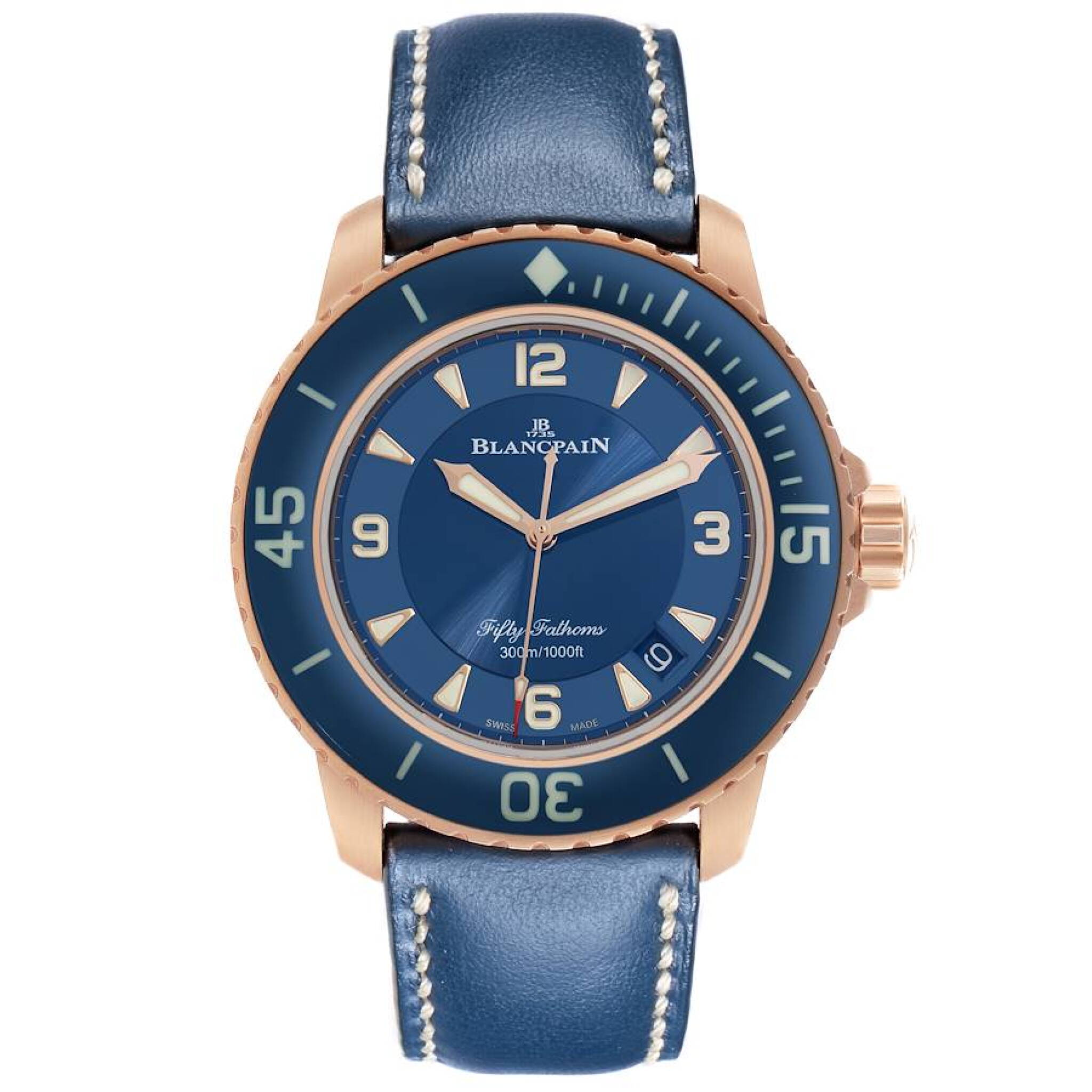 Fifty Fathoms (Reference 5015-363-C63B). A 45mm rose gold automatic wristwatch with date. 2023 — view 1