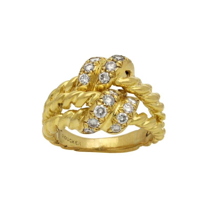 Vintage Gold and Diamond Knot Ring