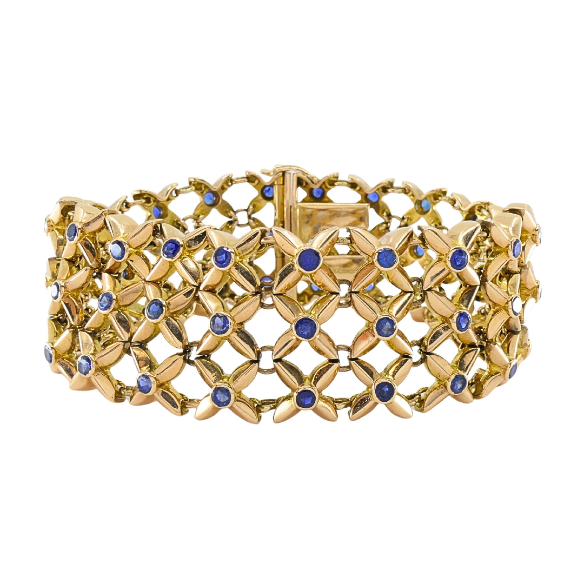 Vintage Gold and Sapphire Bracelet — view 1
