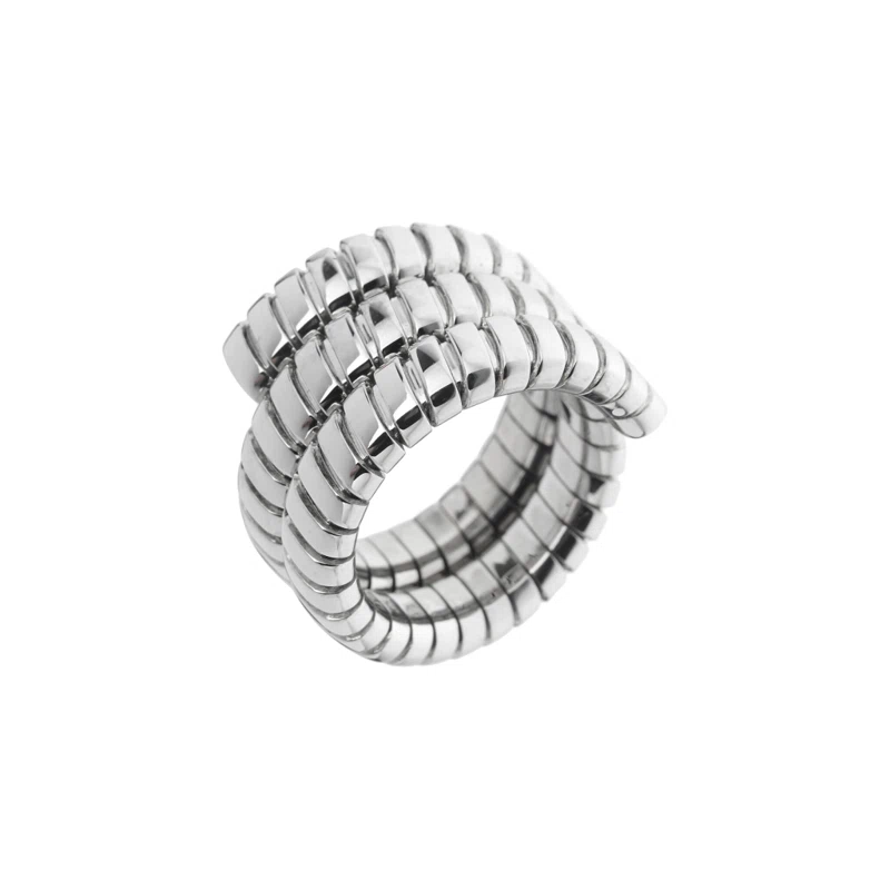 White Gold Spiral Band Ring