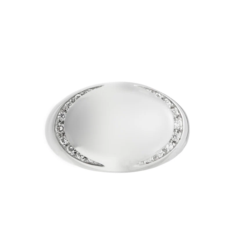 White Gold and Diamond Cabochon Ring 