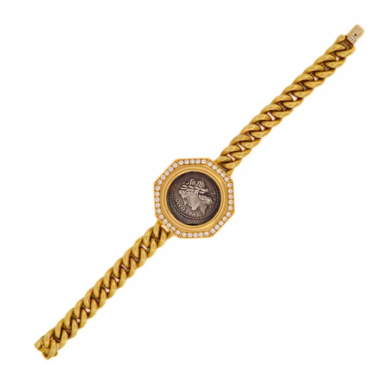 Gold, Diamond and Ancient Coin Monete Bracelet
