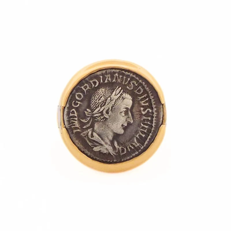 Gold and Ancient Coin Monete Ring 