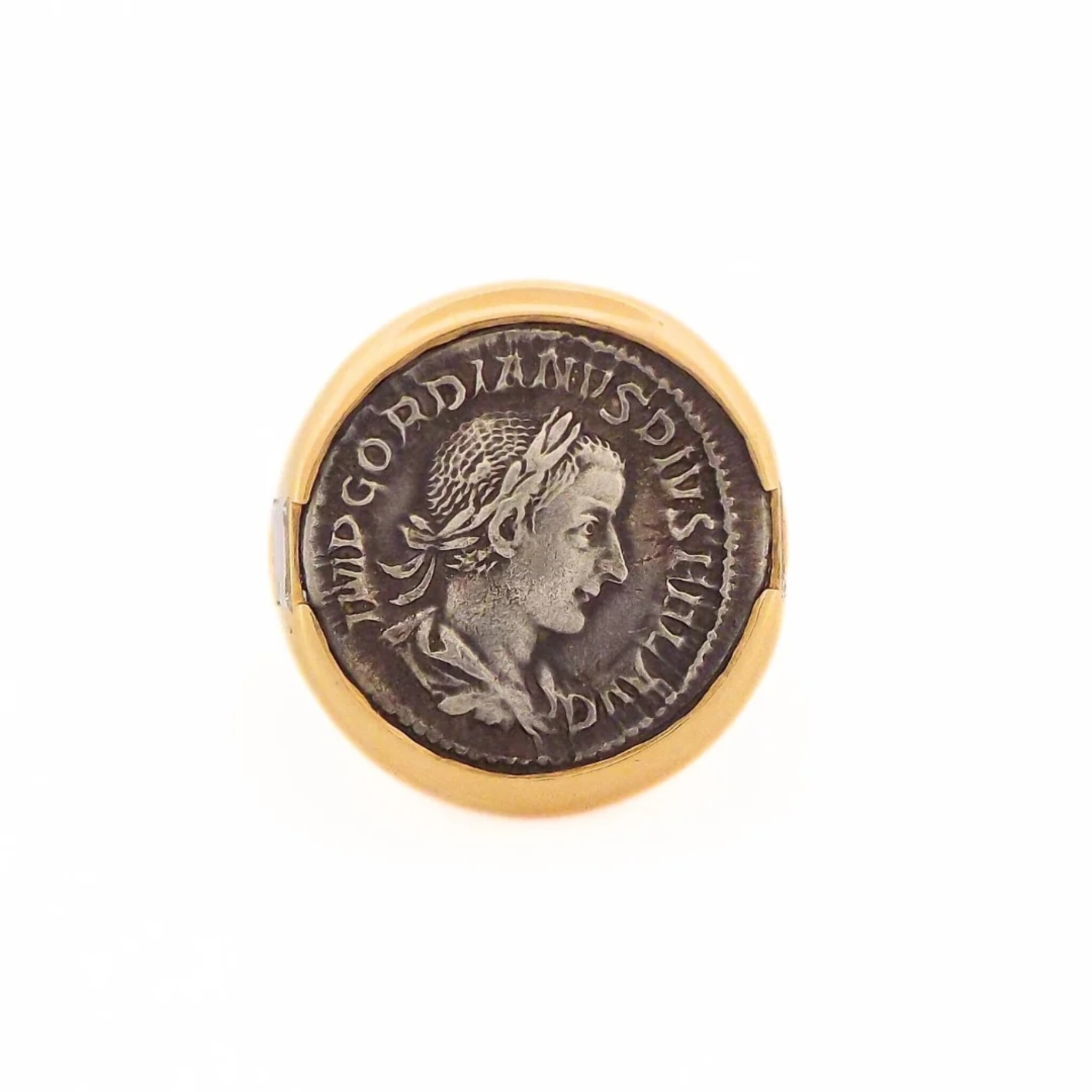 Gold and Ancient Coin Monete Ring  — view 1