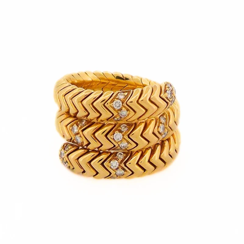 Gold and Diamond Spiga Ring 