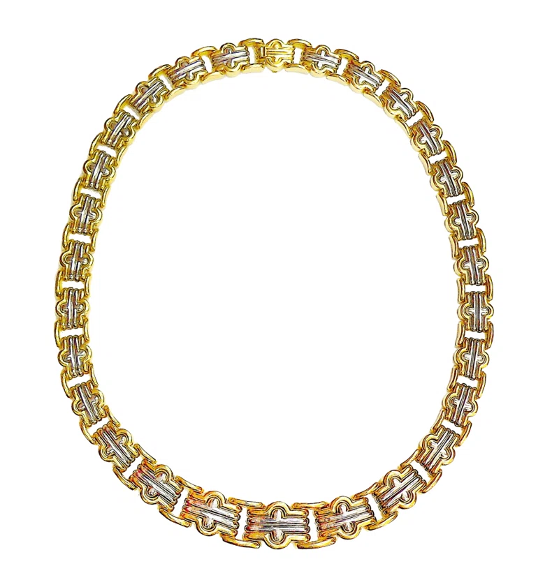 Gold and Stainless Steel Parentesi Necklace