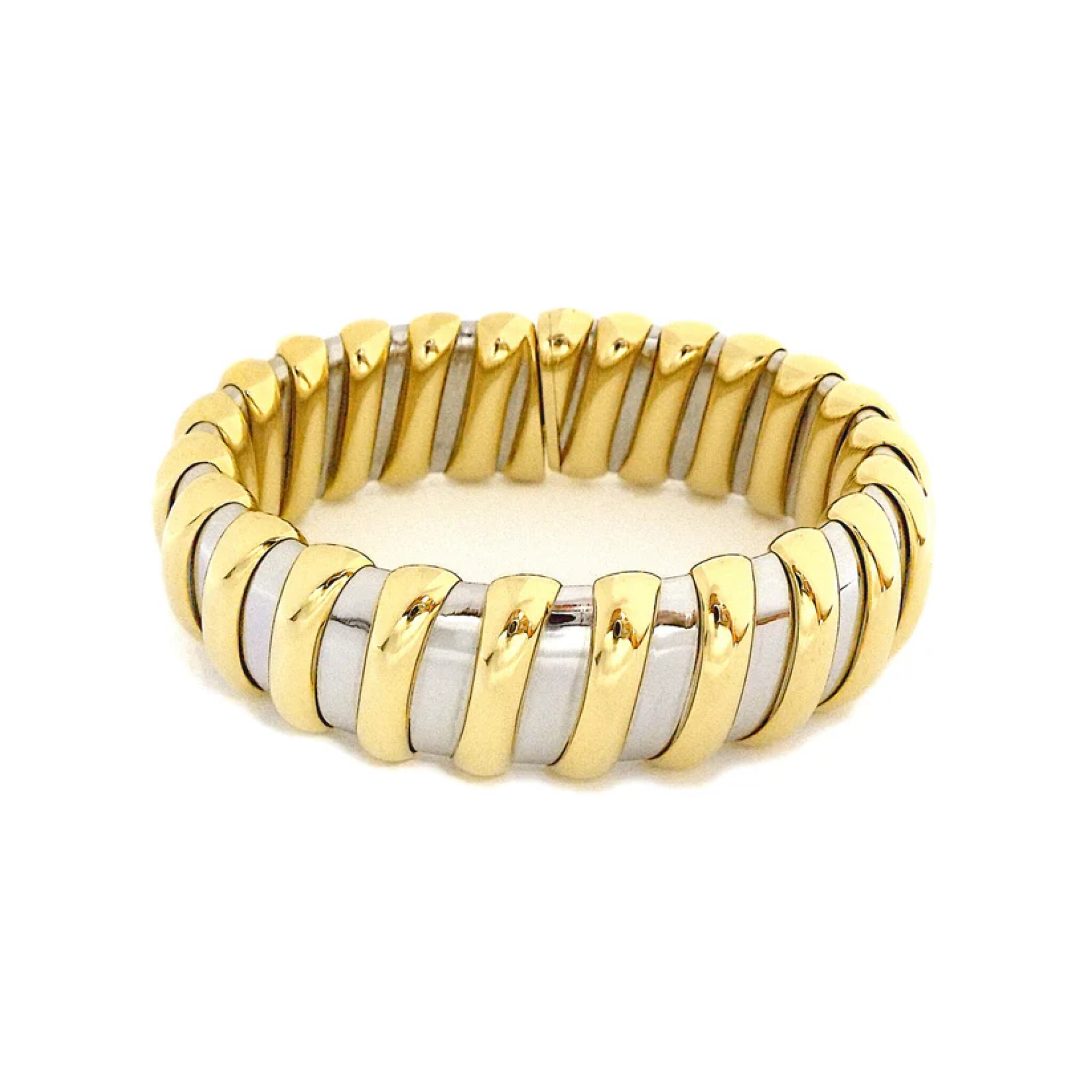 Gold and Stainless Steel Tubogas Cuff Bracelet — view 1