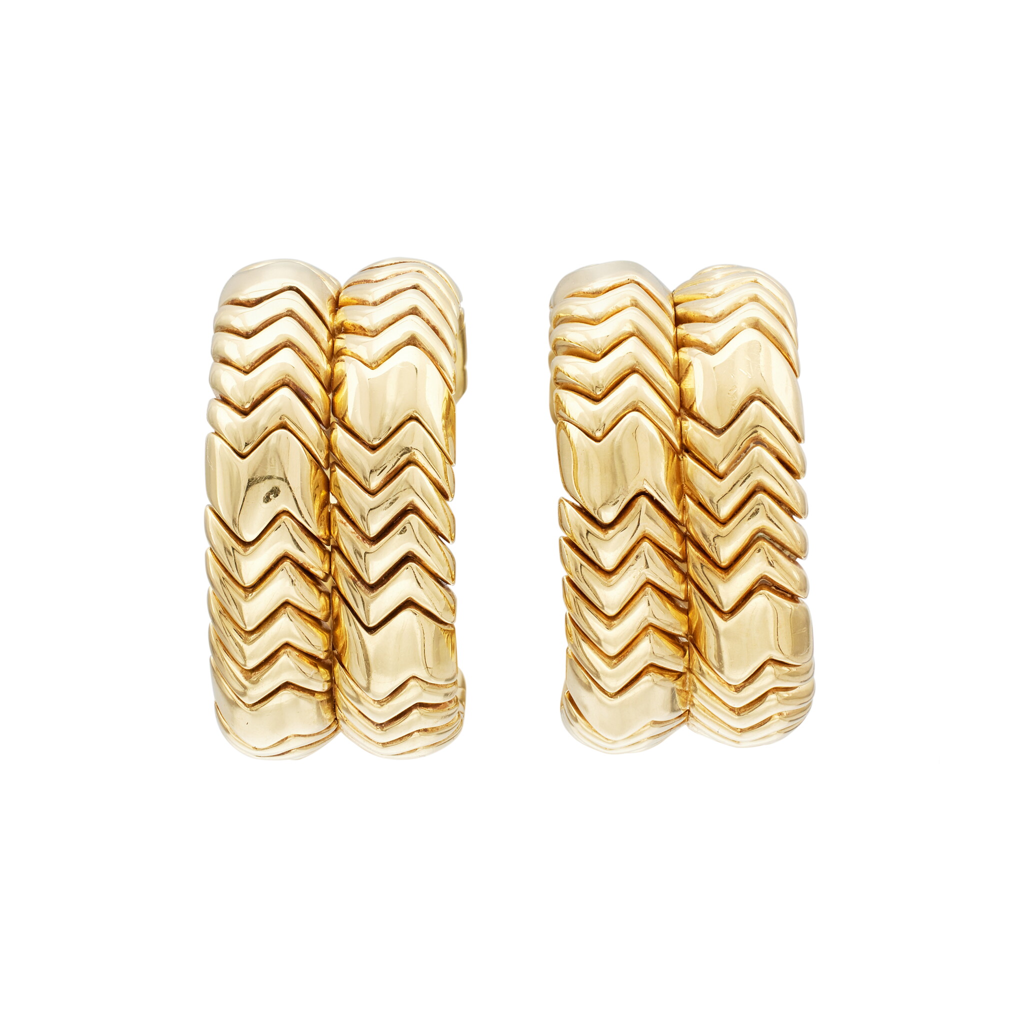 Gold Spiga Double Hoop Earclips — view 1