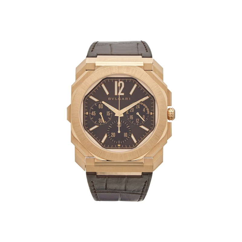 Octo Finissimo Chronograph GMT (المرجع 103468). ساعة يد من الذهب الوردي بقطر 43mm، بحركة أوتوماتيكية، مع كرونوغراف وتوقيت مزدوج. 2015