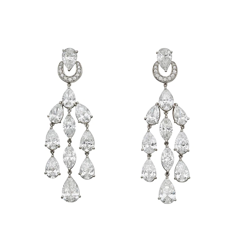 Platinum and Diamond Chandelier Earrings
