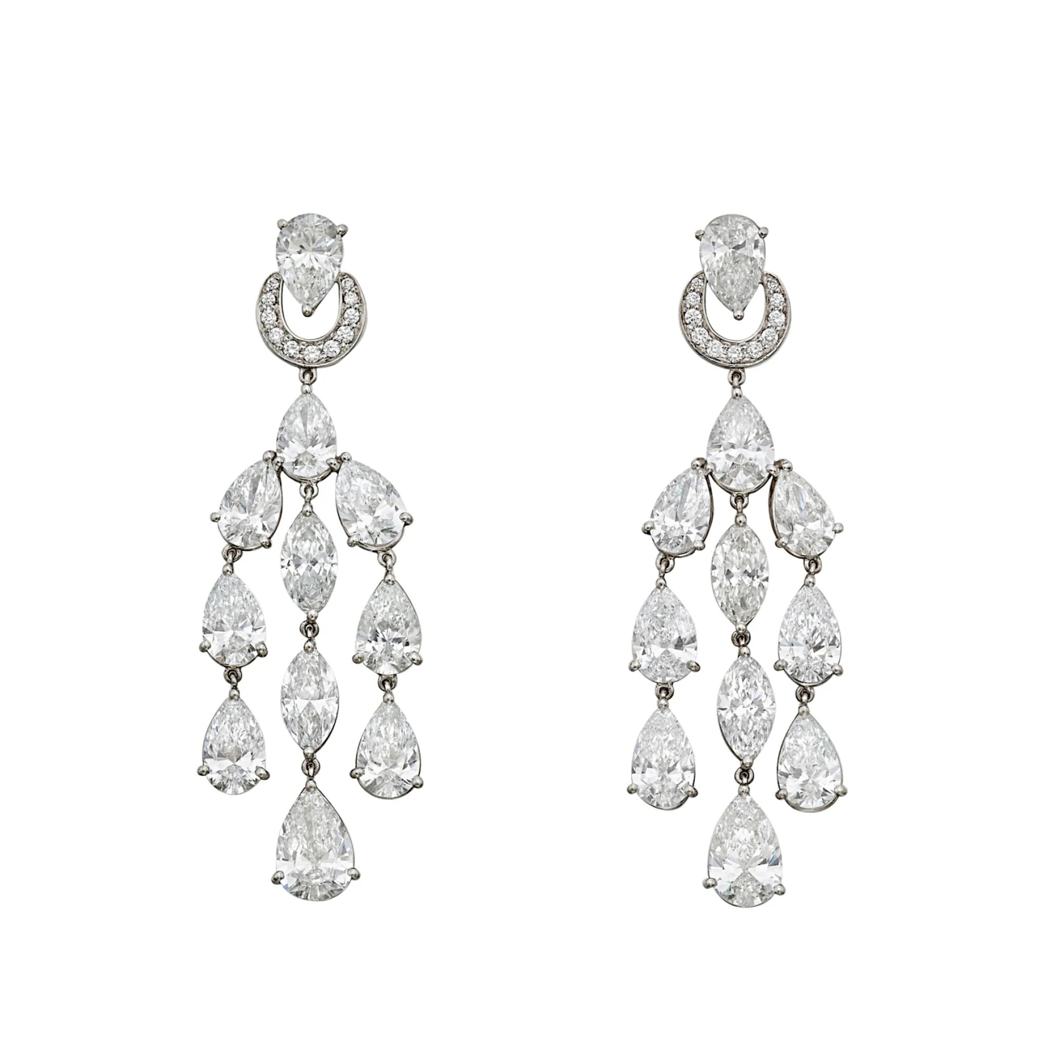 Platinum and Diamond Chandelier Earrings — view 1