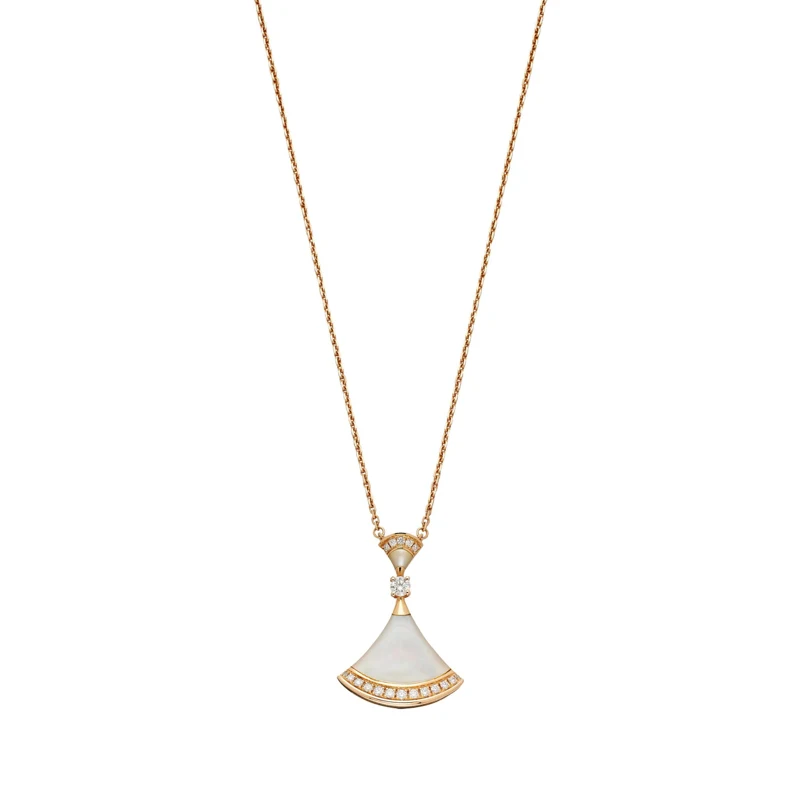 Rose Gold, Mother of Pearl and Diamond Diva’s Dream Pendant Necklace 