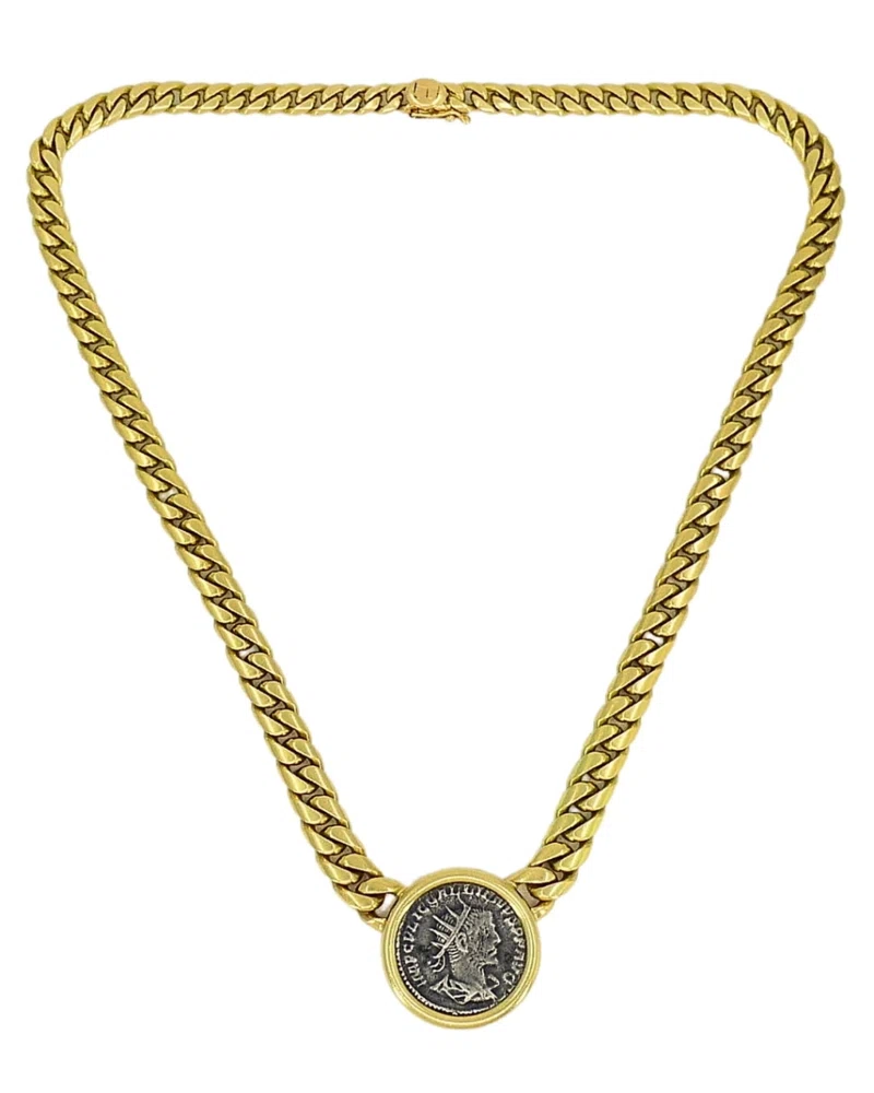Vintage Gold and Ancient Coin Monete Necklace