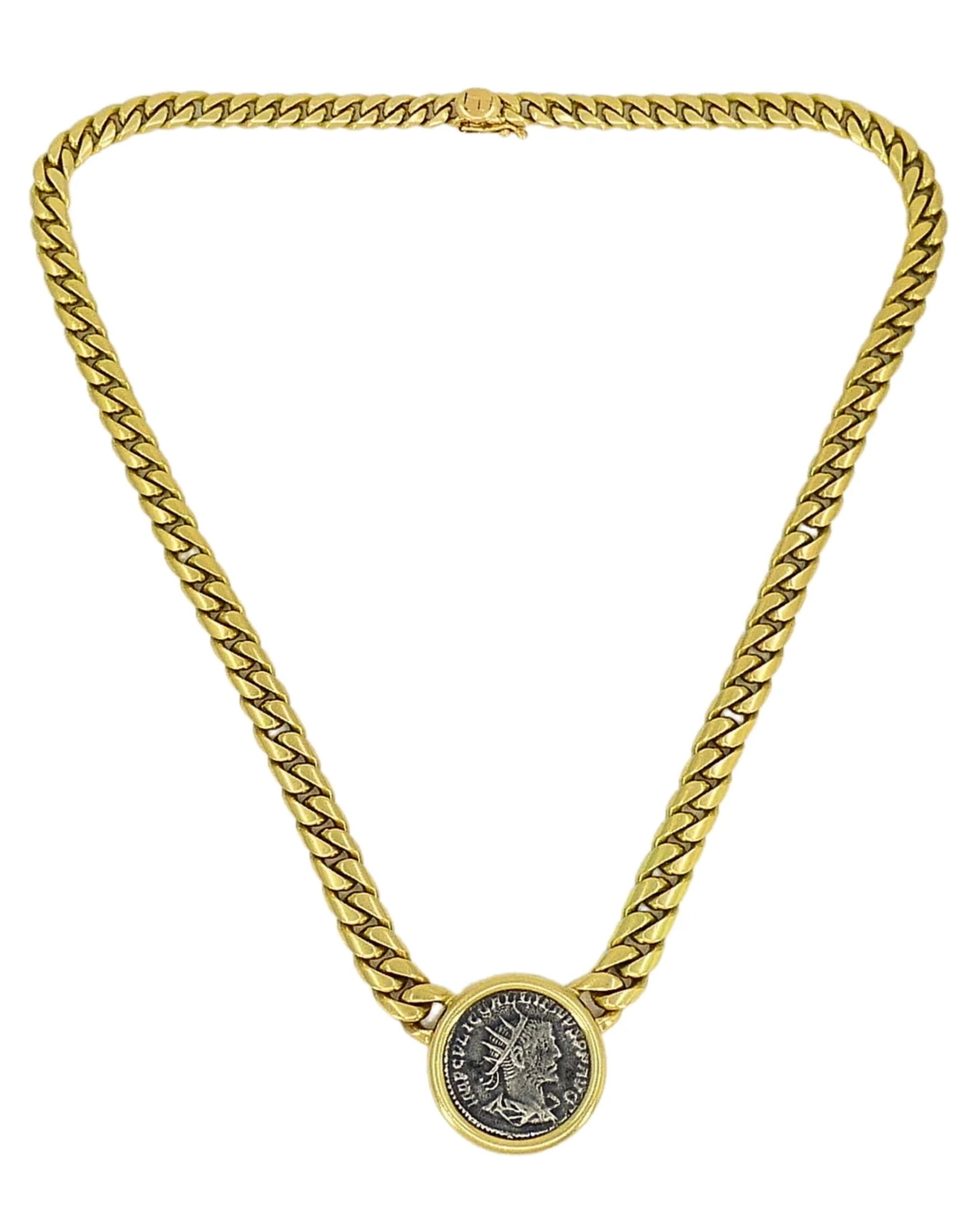 Vintage Gold and Ancient Coin Monete Necklace — view 1