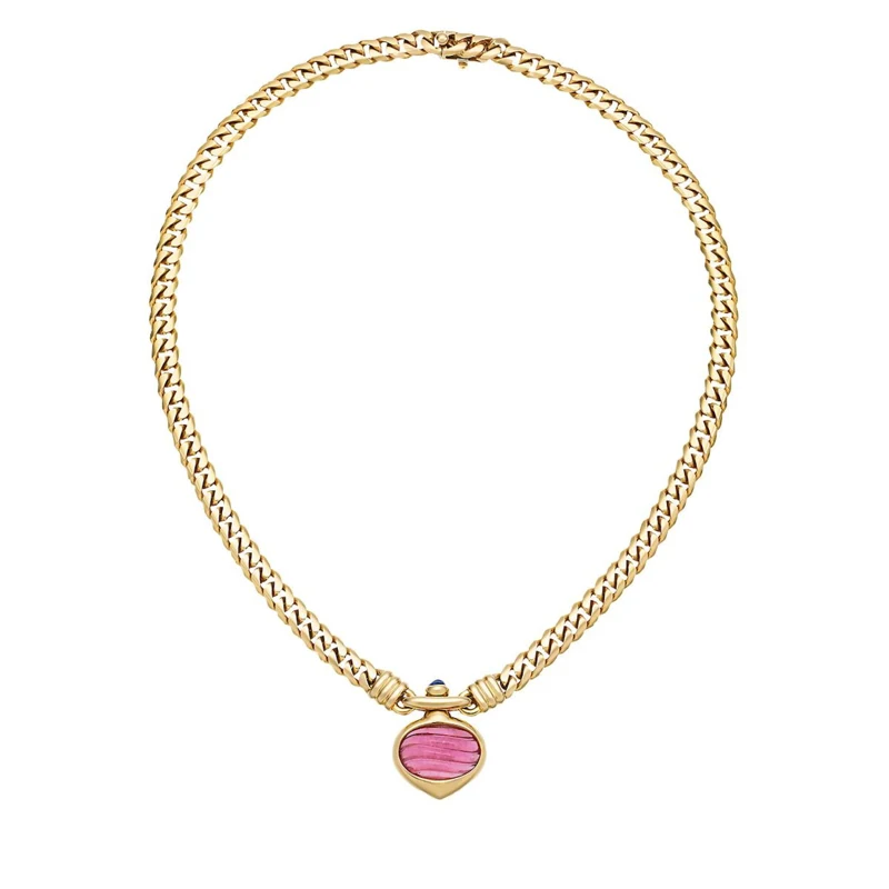 Vintage Gold, Tourmaline and Sapphire Necklace