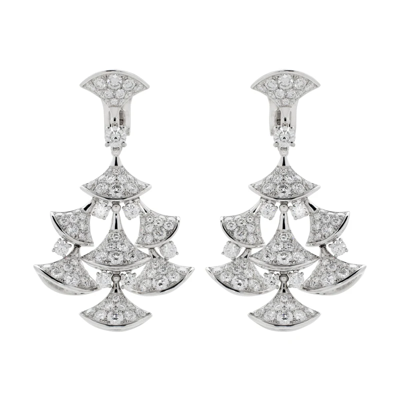 White Gold and Diamond Diva's Dream Earclips