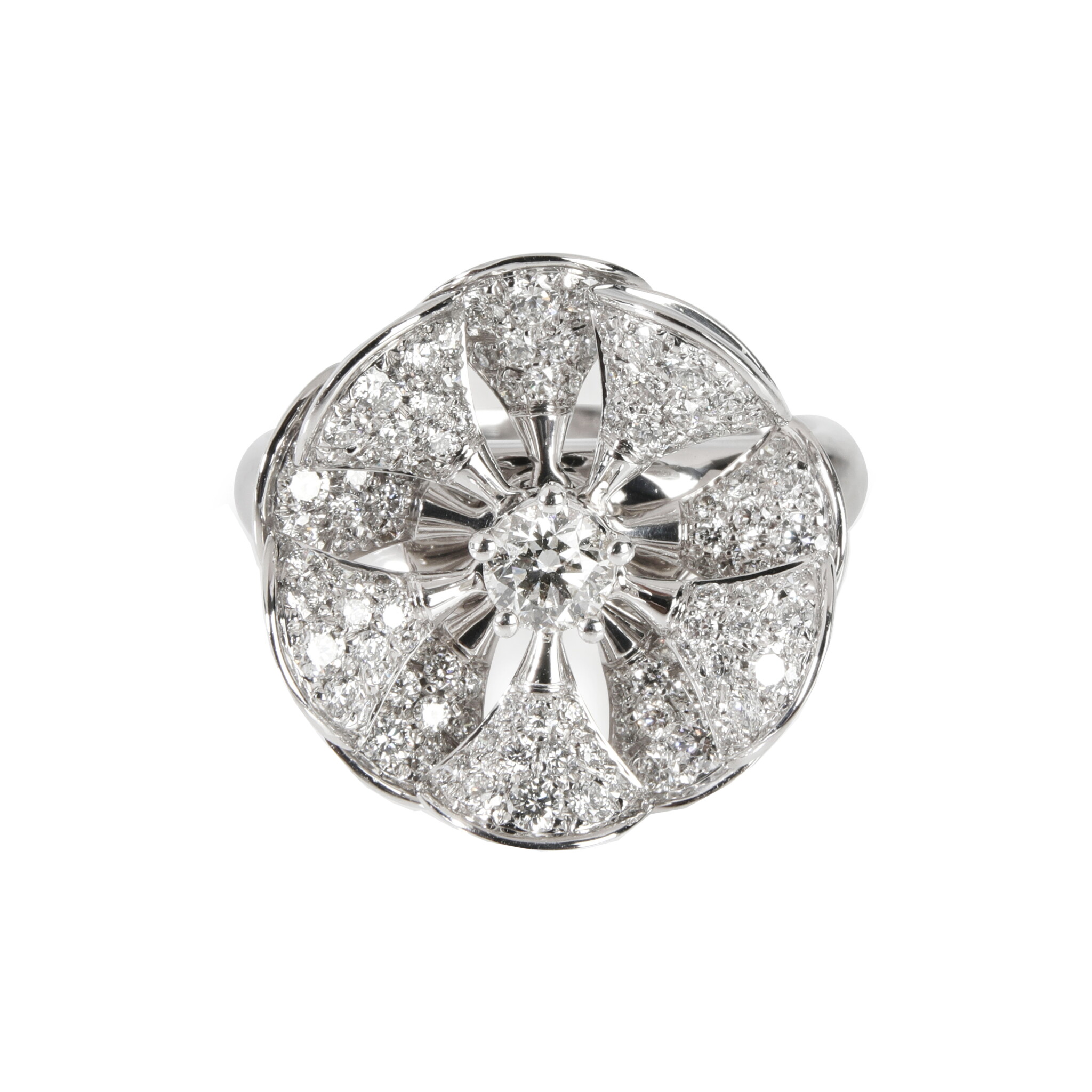 White Gold and Diamond Diva's Dream En Tremblant Ring — view 1