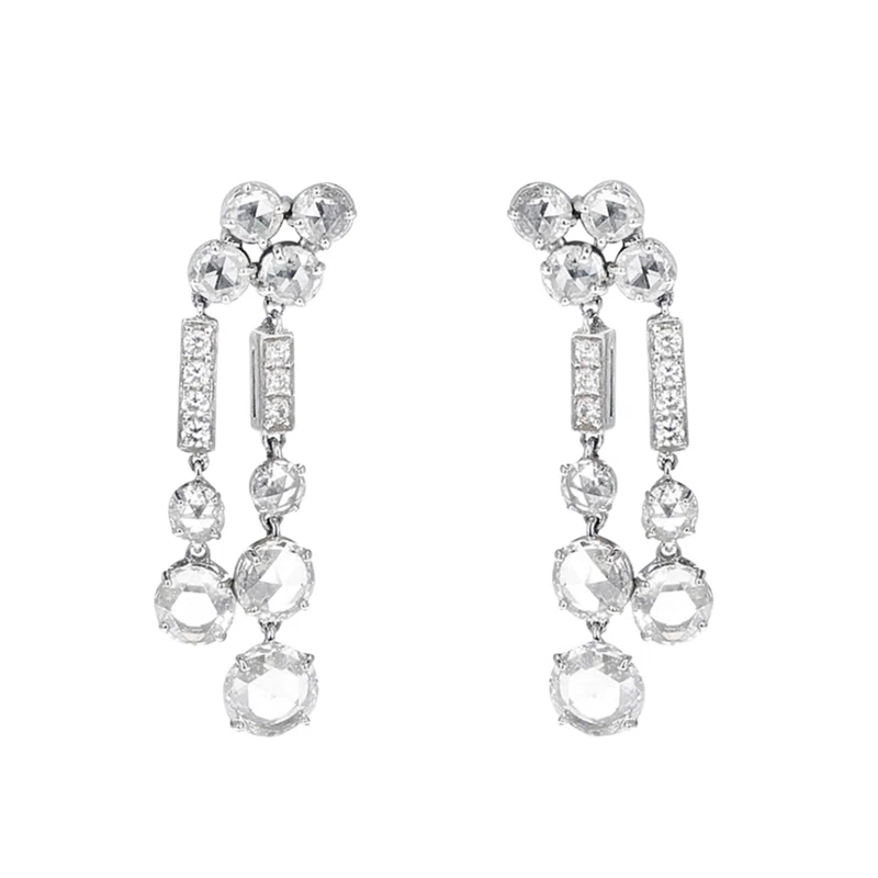 White Gold and Diamond Drop Earrings