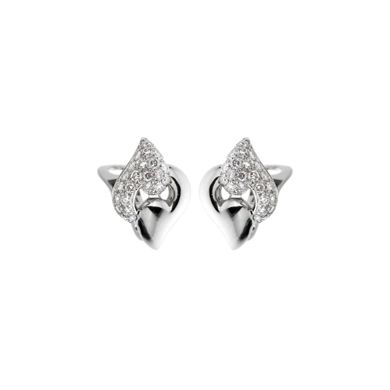 White Gold and Diamond Earclips