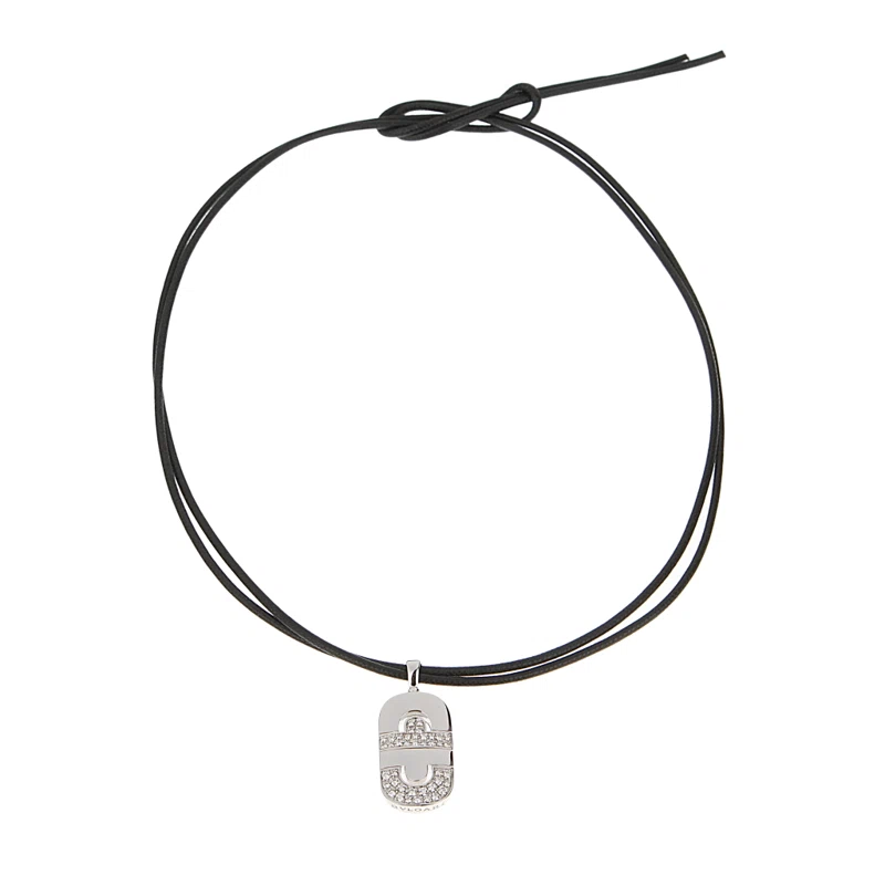 White Gold and Diamond Parentesi Pendant Necklace