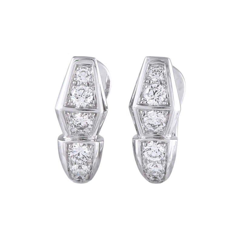 White Gold and Diamond Serpenti Viper Earclips