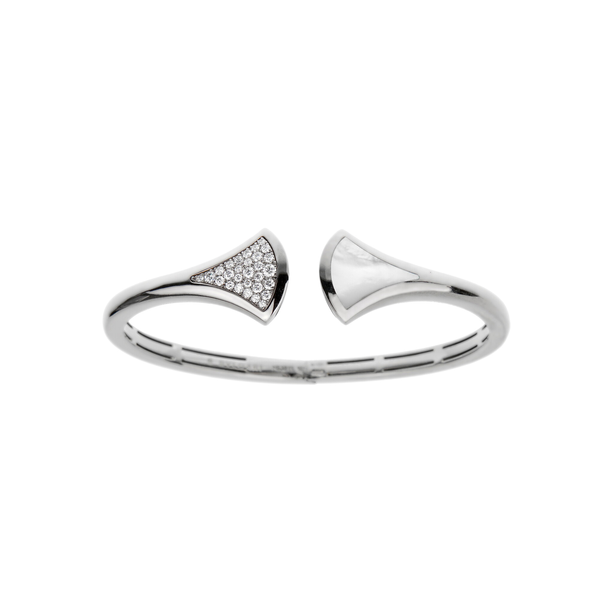 White Gold, Mother of Pearl and Diamond Diva's Dream Cuff Bracelet — view 1