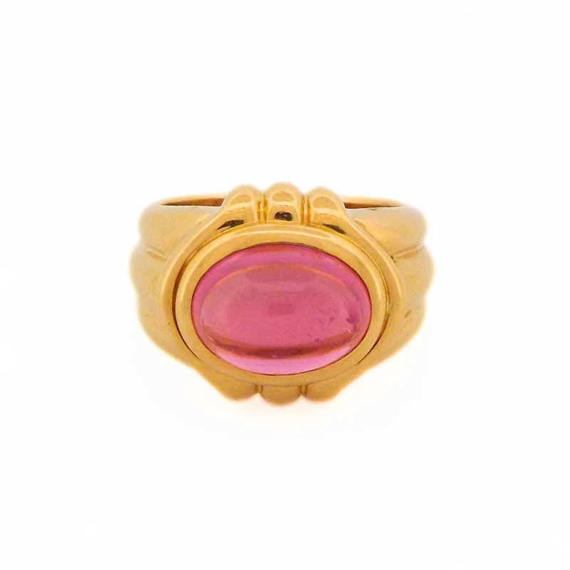 Gold and Pink Tourmaline Ring