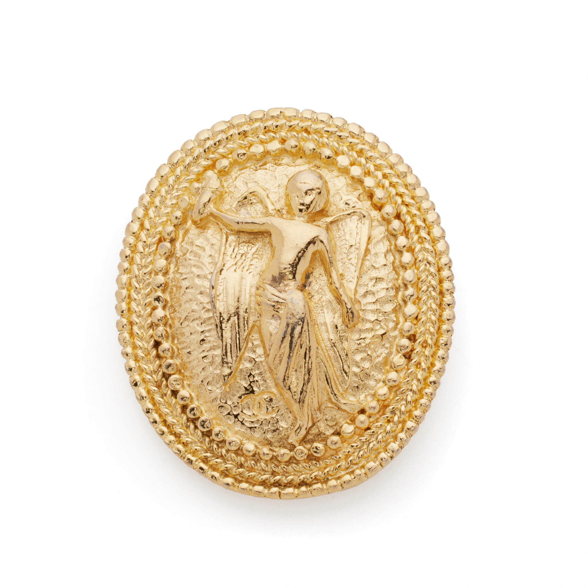 Gold Plated Angel Brooch, 1980s — view 1