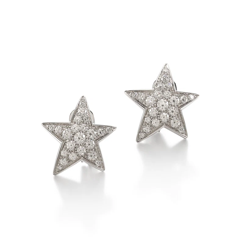 White Gold Comète Earclips