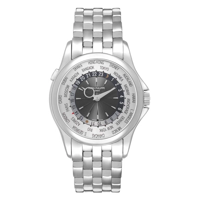 Complications (Reference 5130/1G-010). A 39.5mm white gold automatic wristwatch with world time. 2012