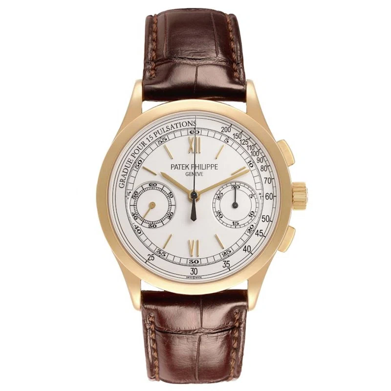 Complications (Reference 5170J-001). A 39mm yellow gold manual wind wristwatch with chronograph. 2011