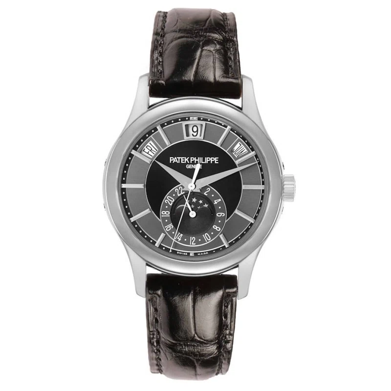 Complications (Reference 5205G-010). A 40mm white gold automatic wristwatch with date, day, month, moon phase, 24 hour-format, and annual calendar. 2014