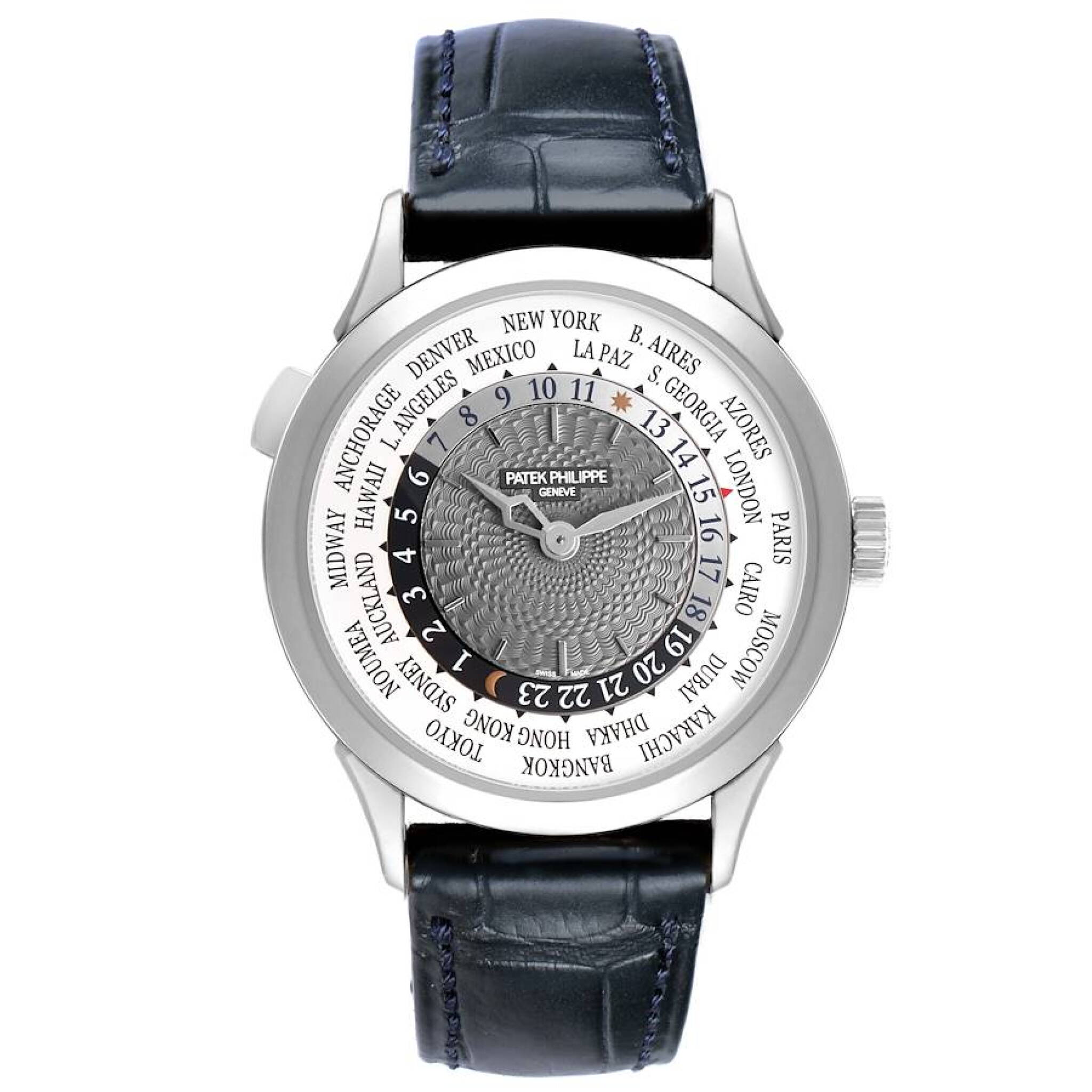 Complications (Reference 5230G-001). A 38.5mm white gold automatic wristwatch with world time. — view 1